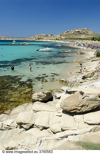 Paradise Beach  Mykonos  Cyclades  Greece  Europe