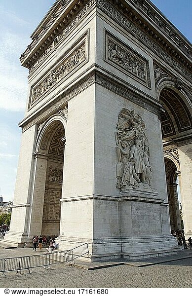 Paris (Frankreich). Arc de Triomphe in der Stadt Paris.