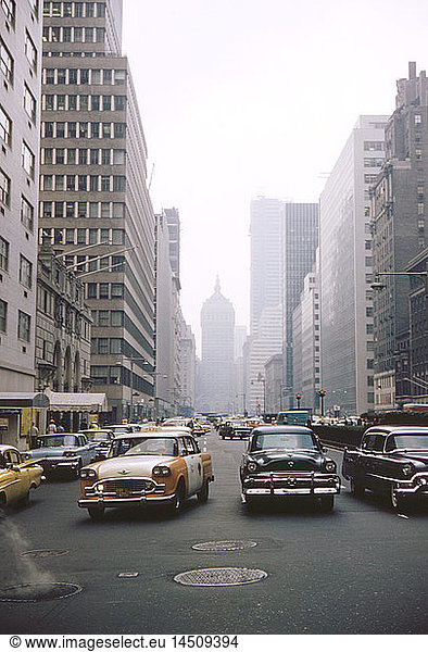 Park Avenue Looking South  New York City  New York  USA  July 1961