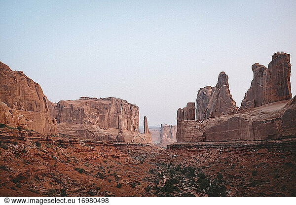 Park Avenue View Point at Arches National Park at Dawn