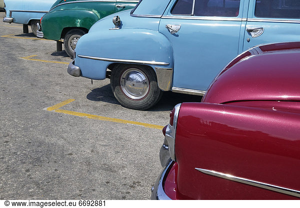 Parked Vintage American Cars