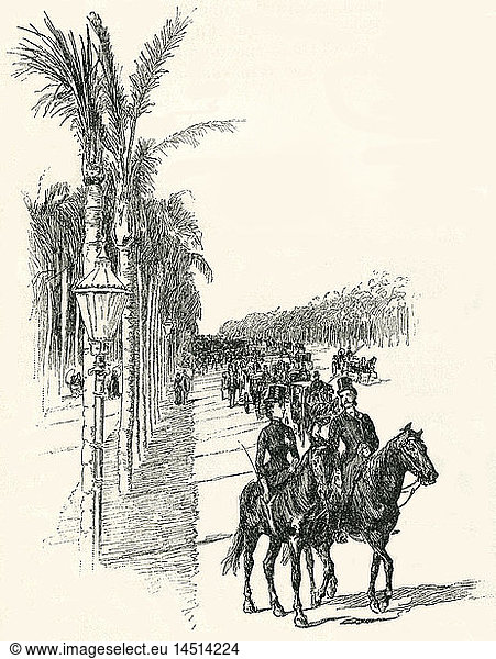 Parquet 3 de Febrero  Palermo  Buenos Aires  Argentina  Harper's New Monthly Magazine  Illustration  March 1891