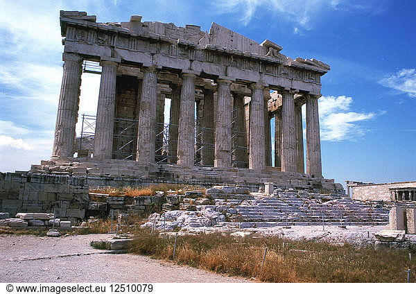 Parthenon auf der Akropolis  Athen  5. Jahrhundert v. Chr. Künstler: Unbekannt