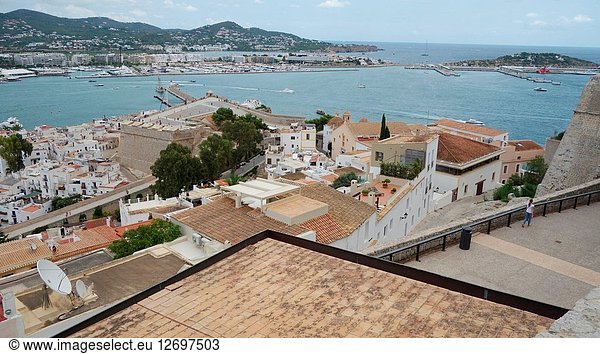 Partial vew of the city of Ibiza  Balearic islands  Spain  Europe.