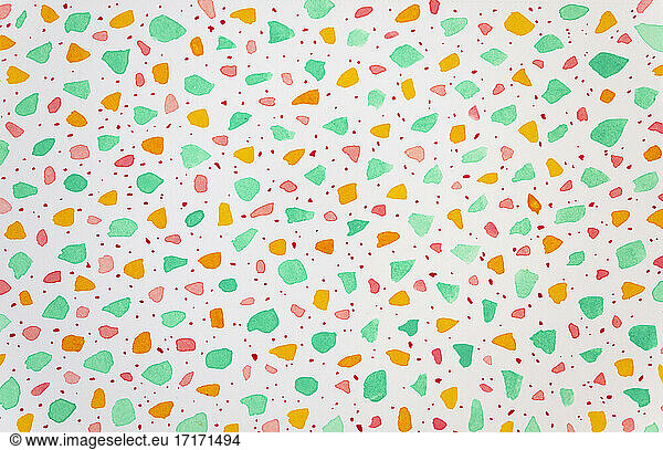 Pastel colors terrazzo pattern painted with watercolors