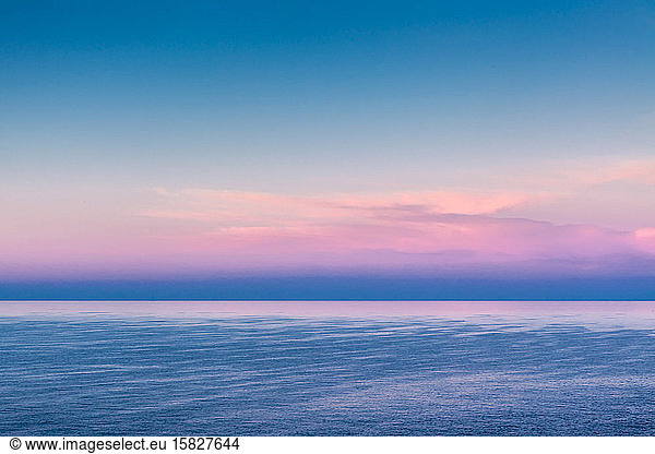 Pastel skies at dawn over Mediterranean waters