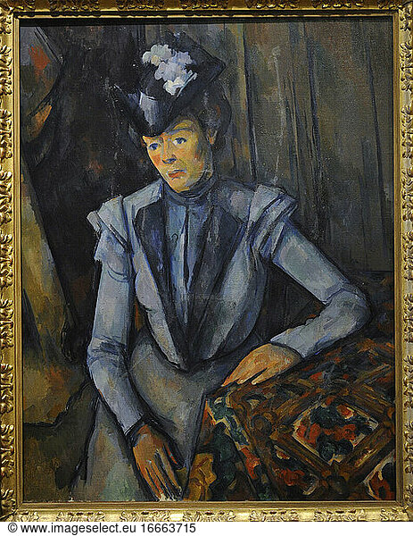 Paul Cézanne (1839-1906). French painter. Lady in blue. Ca. 1900. Oil on canvas. The State Hermitage Museum. Saint Petersburg. Russia.