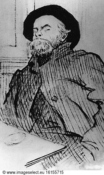 Paul Verlaine / Draw. by Cazals / c. 1890