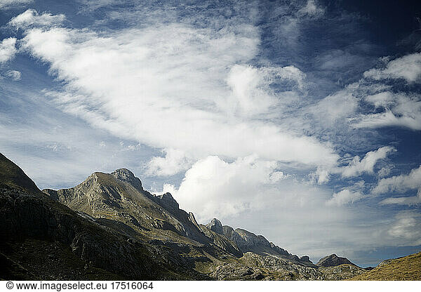 Peaks in Canfranc Valley  Aragon  Pyrenees in Spain.