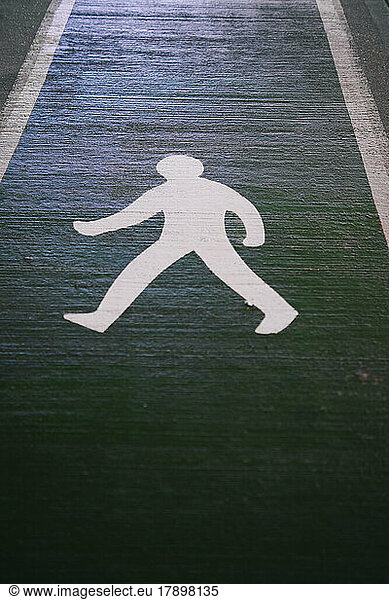 Pedestrian Crossing Sign on road
