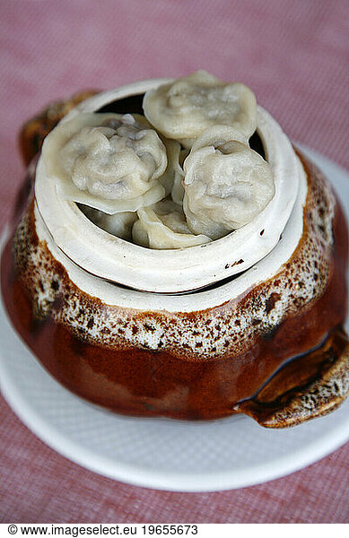Pelmeni  traditional russian food  Moscow  Russia.