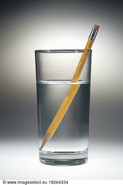 Pencil in Water Showing Refracting Light