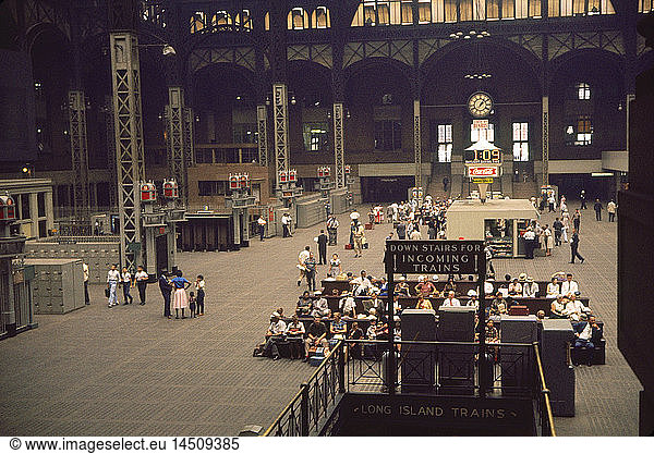 Pennsylvania Station  Main Concourse  New York City  New York  USA  July 1961