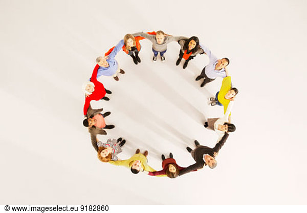 People connected in circle