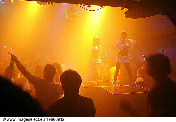 People dancing at the Duplex night club  Nove Mesto  Prague  Czech Republic.