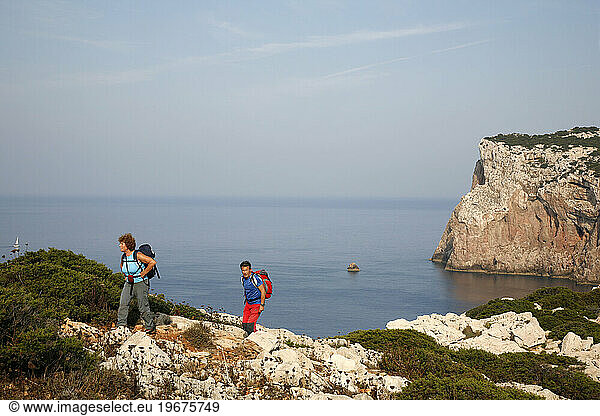 People hiking in Sardinia