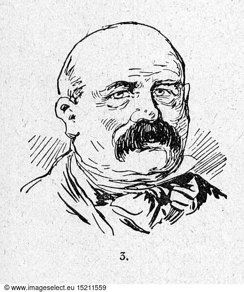 people  men  beard  half-bald man with moustache  wood engraving  out of: 'Die Woche'  number 30  Berlin  1899