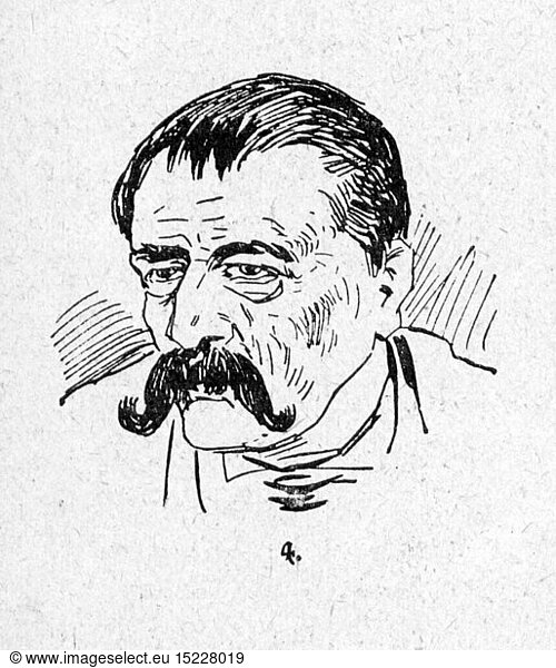 people  men  beard  man with hanging moustache  wood engraving  out of: 'Die Woche'  number 30  Berlin  1899