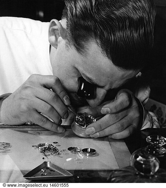 people  professions  watchmaker  at work  West Germany  1950s