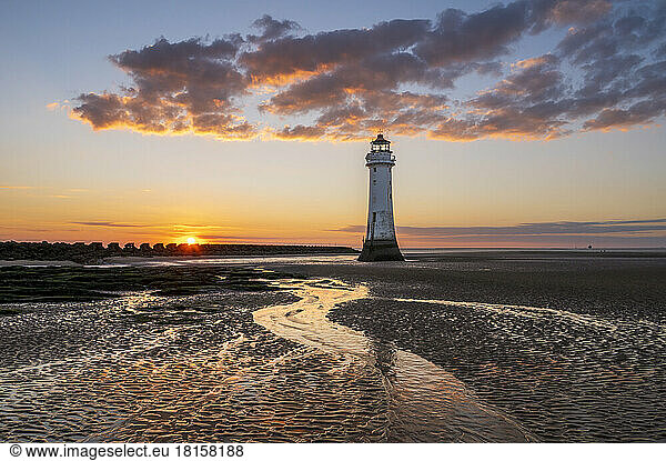 Perch Rock lighthouse at New Brighton  The Wirral  New Brighton  Cheshire  England  United Kingdom  Europe