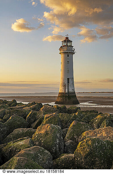 Perch Rock lighthouse  The Wirral  New Brighton  Cheshire  England  United Kingdom  Europe