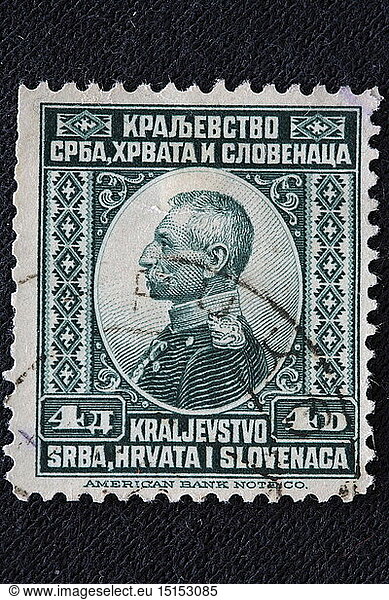 Peter I  King of Serbia and Yugoslavia (1903-1921)  postage stamp  Serbia