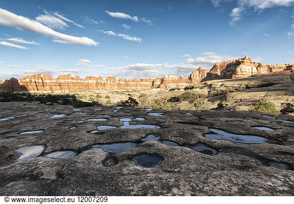 Pfützen in der Wüste Moab Utah Vereinigte Staaten