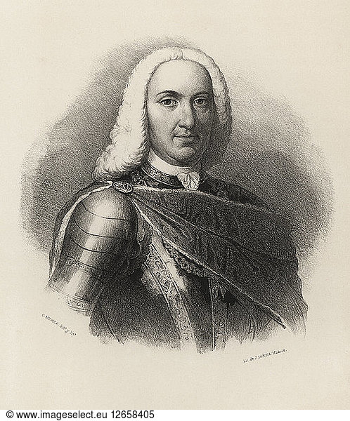 Philip V (1683-1746)  called the Animoso  King of Spain from 1700-1746  engraving 1870.