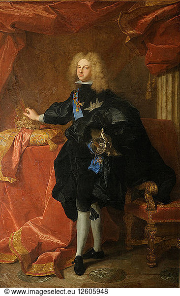 Philip V  King of Spain (1683-1746)  1701. Artist: Rigaud  Hyacinthe François Honoré (1659-1743)