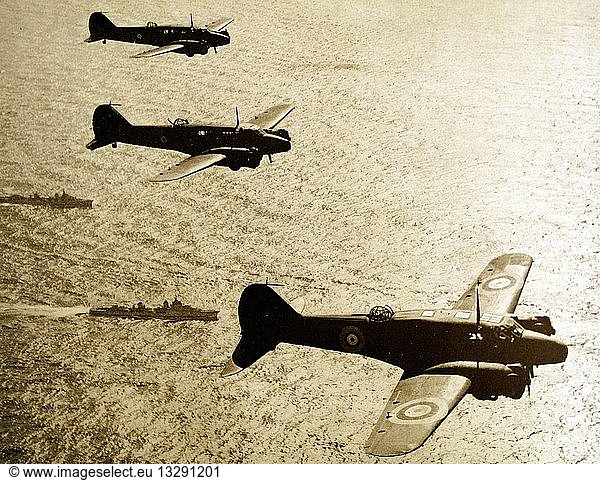 Photograph of the flight of Arvo ''Ansons'' of a general reconnaissance squadron