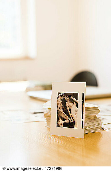 Photographic slide of two naked women