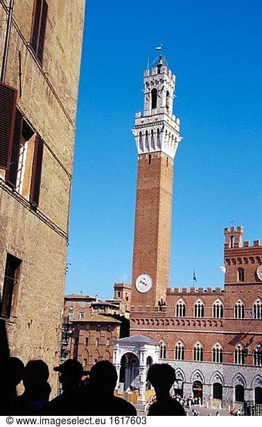 Piazza del Campo und Torre del Mangia. Siena. Italien