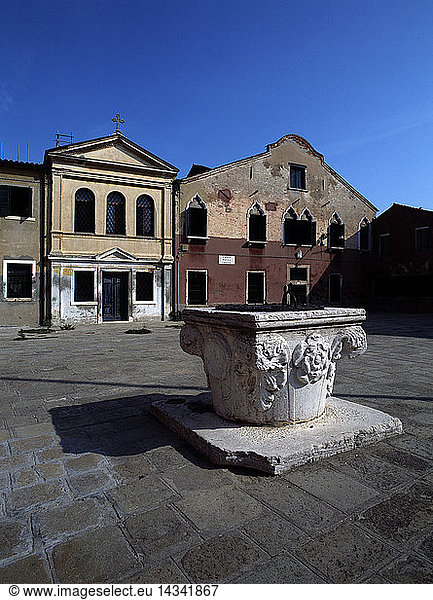 Piazza Maggiore Square  Malamocco  Lido di Venezia  Venice  Veneto  Italy