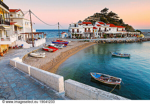 Picturesque Kokkari village on Samos island  Greece.