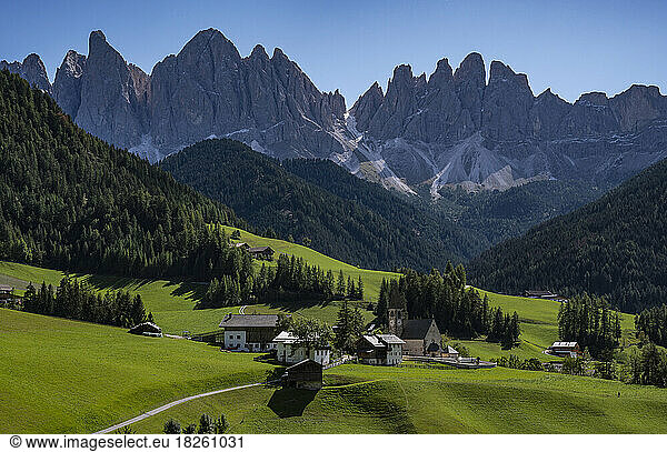picturesque village in the majestic Dolomites
