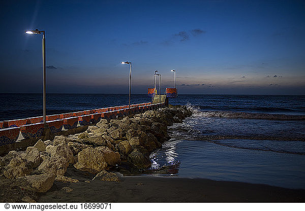 pier stretching into the Caribbean ocean in Cartagena