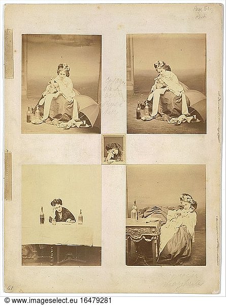 Pierson  Pierre-Louis 1822–1913.Album page with ten photographs of La Comtesse mounted recto and verso  Photograph  ca. 1861–1867.Albumen silver prints from glass negative.Inv. Nr. 1975.548.263–.267New York  Metropolitan Museum of Art.