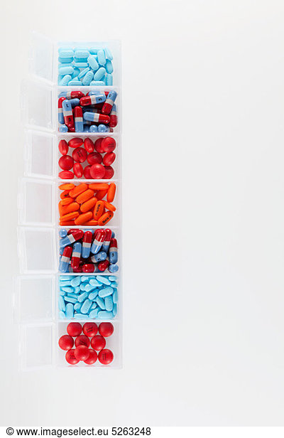 Pills in an organiser