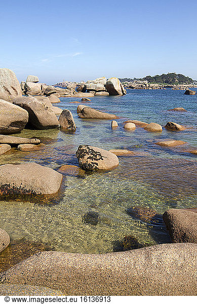 Pink granite coast. Renote Island  Trégastel  Côtes-d'Armor  Brittany  France.