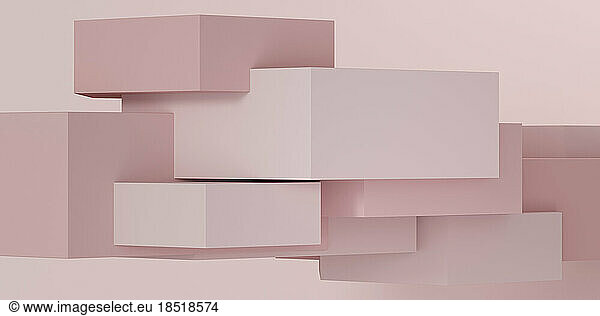 Pink podium over colored background
