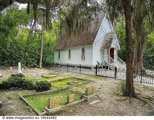 Pioneer Cemetery at Mary?.s Chapel at Historic Spanish Point in Osprey Florida in den Vereinigten Staaten.