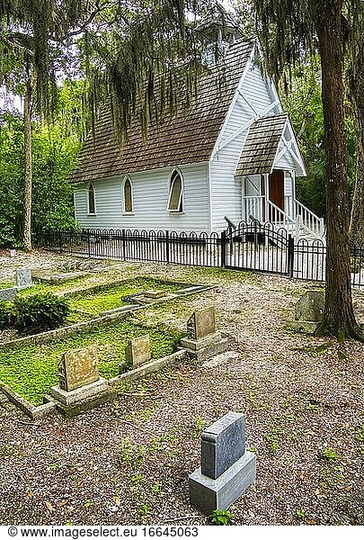 Pioneer Cemetery at Mary?.s Chapel at Historic Spanish Point in Osprey Florida in den Vereinigten Staaten.