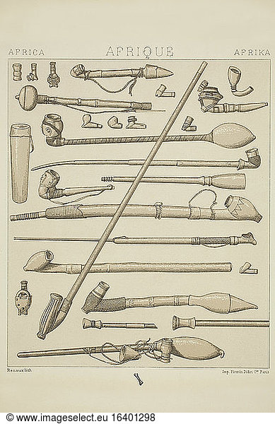 Pipes of the inhabitants of Central Africa