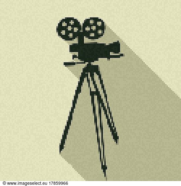 Pixel Art Filmkamera-Symbol  Vektor-Illustration
