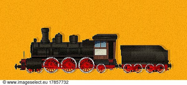 Pixel Art Lokomotive Symbol  Vektor-Illustration