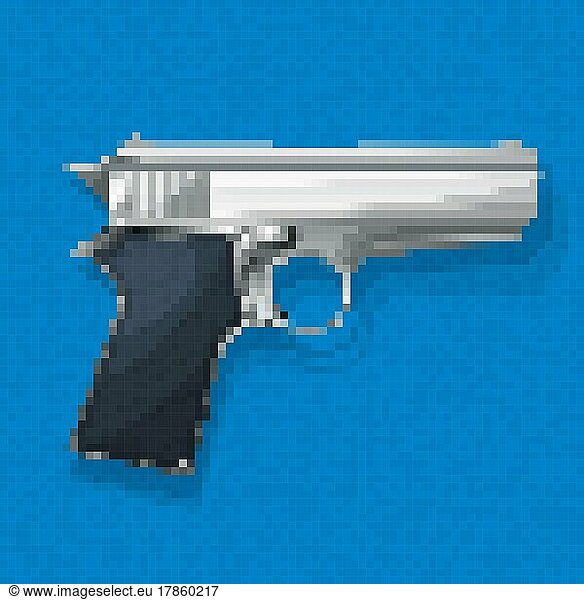Pixel Art Pistole Symbol  Vektor-Illustration