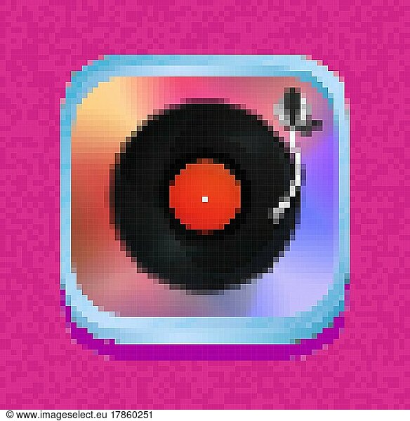 Pixel Art Vektor DJ Symbol