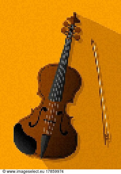 Pixel Art Vektor Violine Symbol