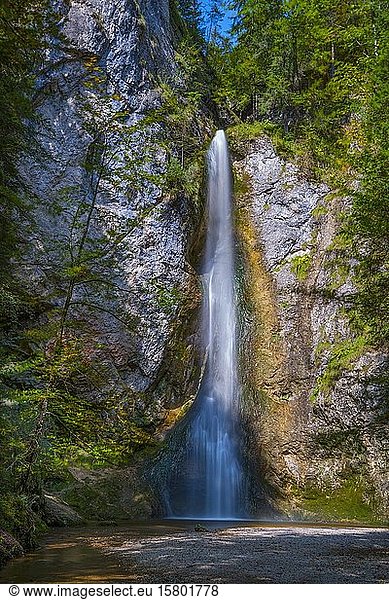 Plötz waterfall  natural monument  mill hiking trail near Ebenau  Ebenau  province of Salzburg  Austria  Europe