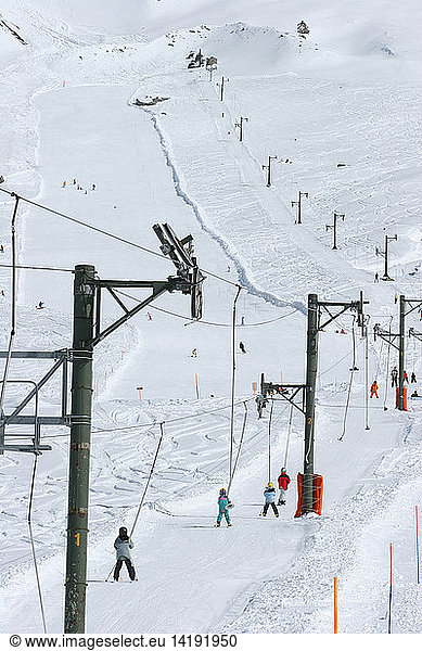 Plan Du Jeu ski lift and ski run  Pays du Saint Bernard  Switzerland  Europe